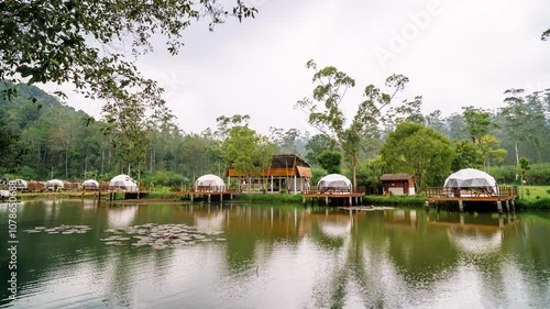 Timelapse artificial lake in ranca upas bandung photo