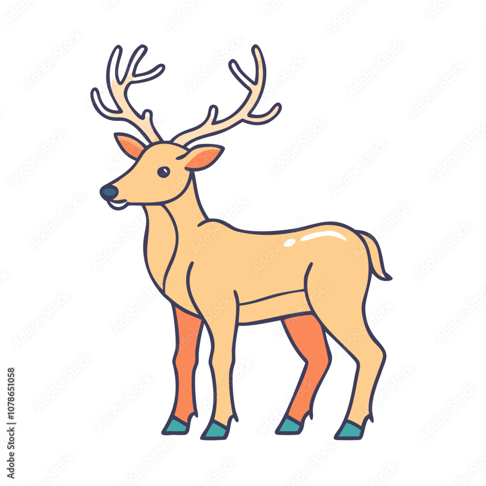reindeer vector art, flat illustration reindeericon reindeer vector art, flat illustration reindeericon
