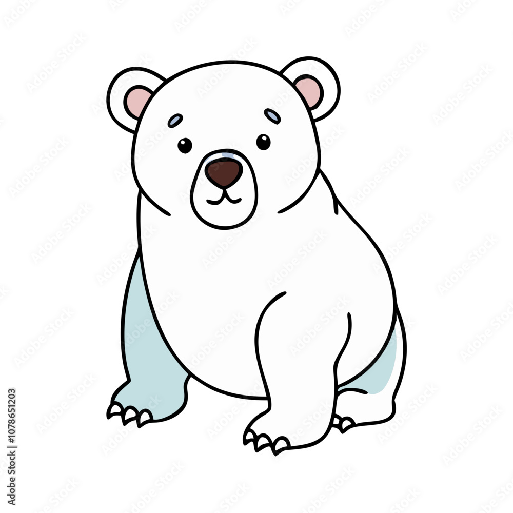 polar bear vector art, flat illustration polar bear icon polar bear vector art, flat illustration polar bear icon
