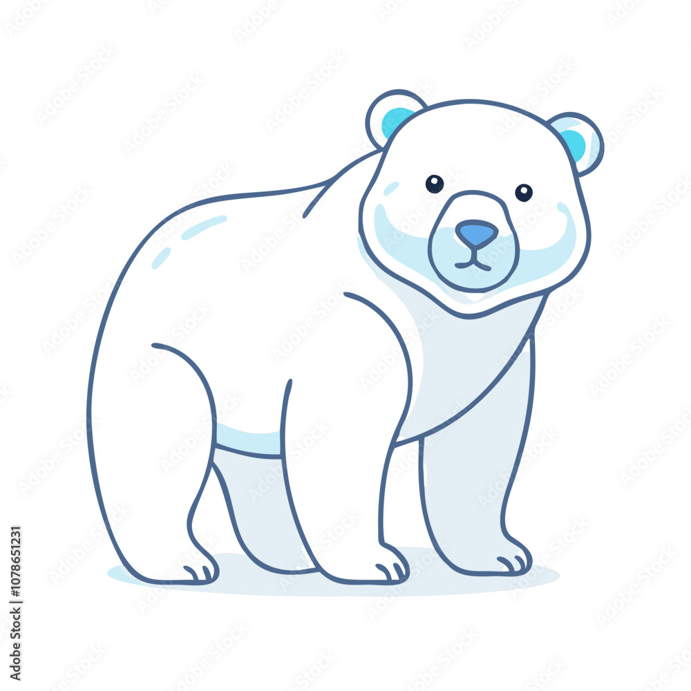 polar bear vector art, flat illustration polar bear icon polar bear vector art, flat illustration polar bear icon