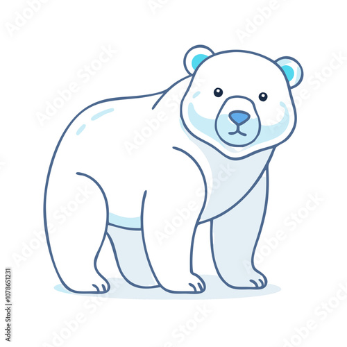 polar bear vector art, flat illustration polar bear icon