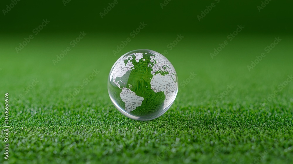 An icon of renewable energy sources surrounds a globe, emphasizing global sustainable development An icon of renewable energy sources surrounds a globe, emphasizing global sustainable development