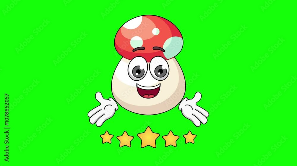 mushroom cartoon gives 5 stars, high rating, highly recommended mushroom cartoon gives 5 stars, high rating, highly recommended