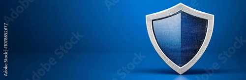 Wallpaper Mural Security shield technology background. Abstract cybersecurity protection lines on a business blue background. Torontodigital.ca