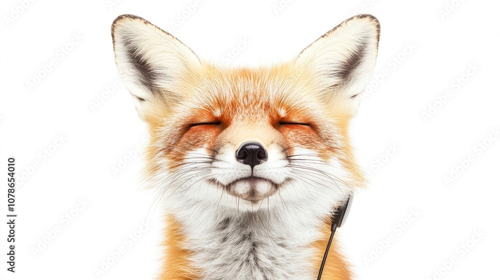 Fototapeta premium Young Fox with Closed Eyes in High Resolution
