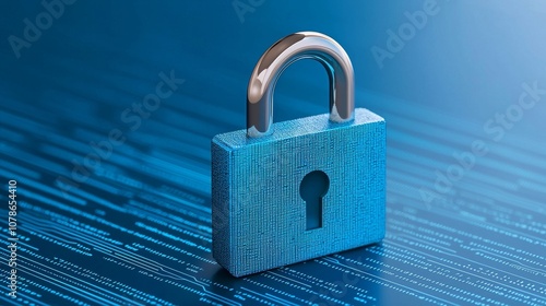 Wallpaper Mural "Digital lock on dark blue background, cyber security technology to prevent fraud and protect privacy data network concept" Torontodigital.ca