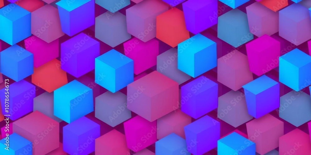 Abstract purple and blue 3D cube grid background with vibrant colors and geometric patterns, 3D, geometric Abstract purple and blue 3D cube grid background with vibrant colors and geometric patterns, 3D, geometric