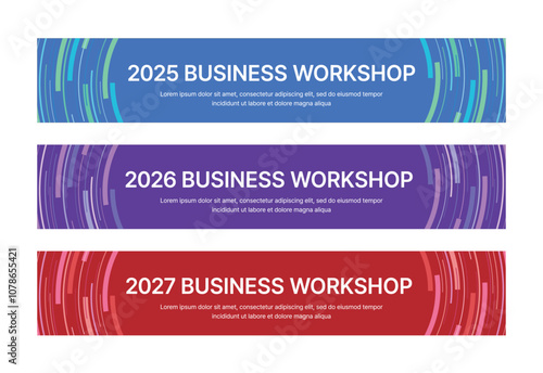 Set of business banner design templates in modern, abstract pattern style for schools, companies, workshops, events and presentations. Layout design template for banner, flyer, brochure, panel etc.