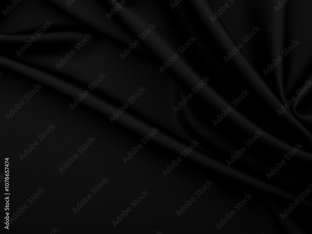 Black fabric with multiple wrinkles and folds creating a smooth surface background, background, abstract Black fabric with multiple wrinkles and folds creating a smooth surface background, background, abstract