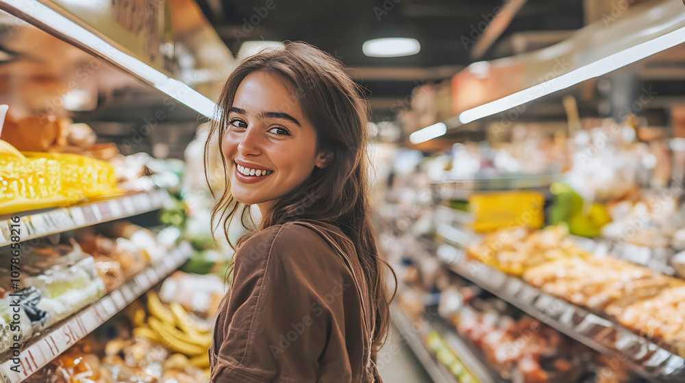 woman shopping in supermarket woman shopping in supermarket