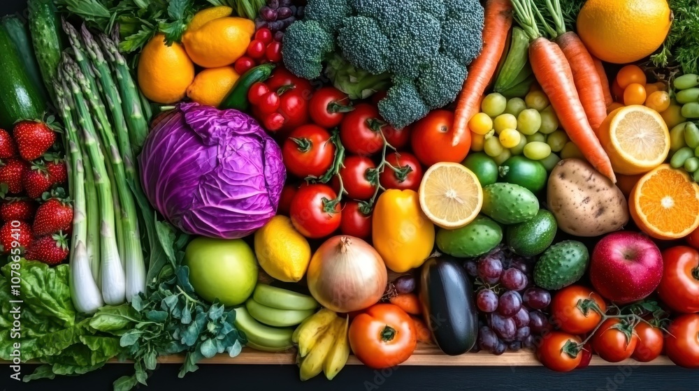 A delightful, vibrant spread of various organic produce, from onions to grapes, provides a rich selection of ingredients, embodying the freshness of farm-to-table dining. A delightful, vibrant spread of various organic produce, from onions to grapes, provides a rich selection of ingredients, embodying the freshness of farm-to-table dining.