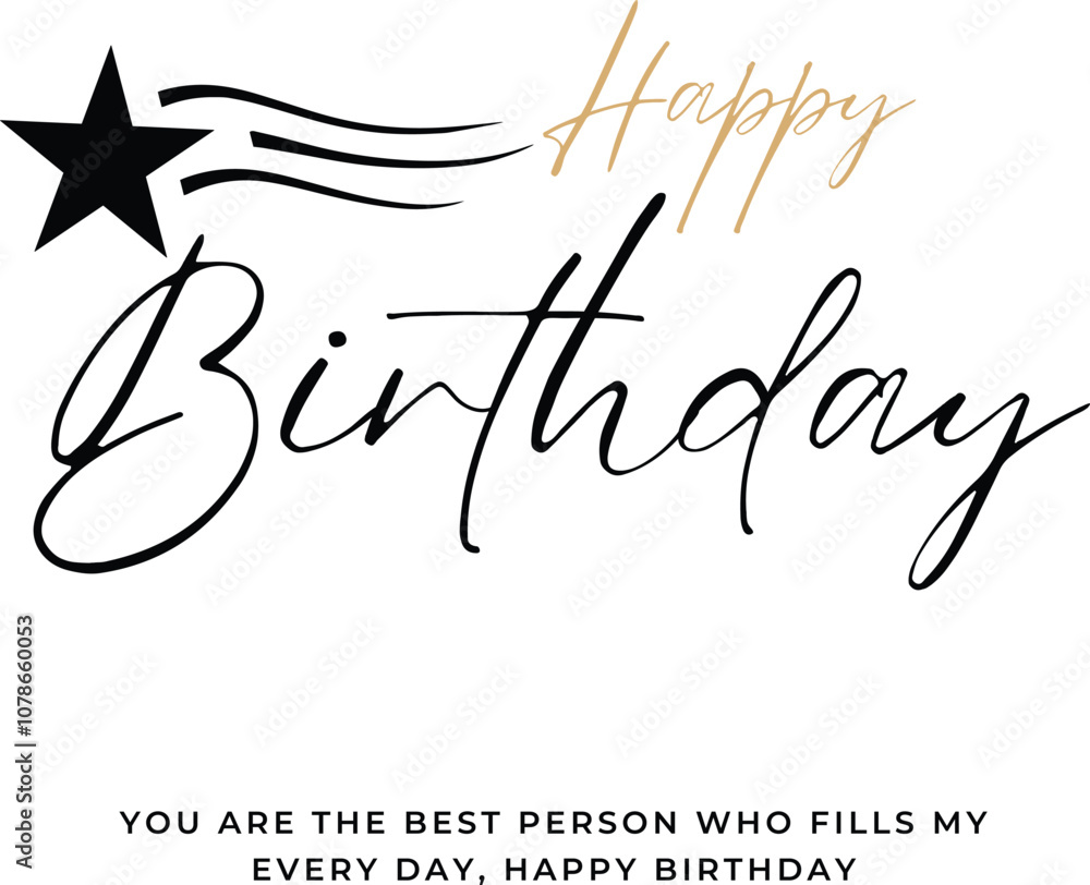 Obraz premium Happy Birthday text wish