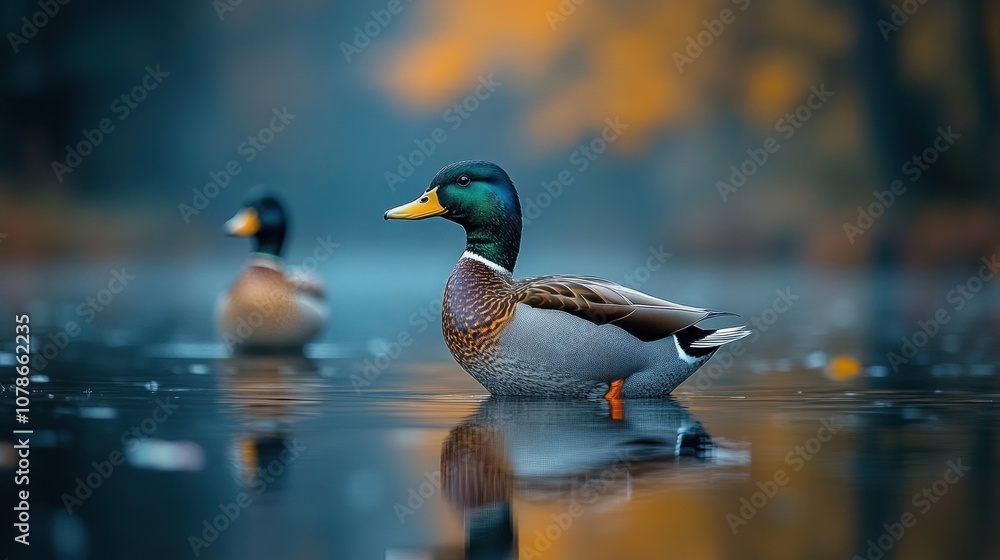 Ducks on a tranquil pond Ducks on a tranquil pond