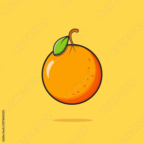 Orange fruit vector icon illustration in cartoon style