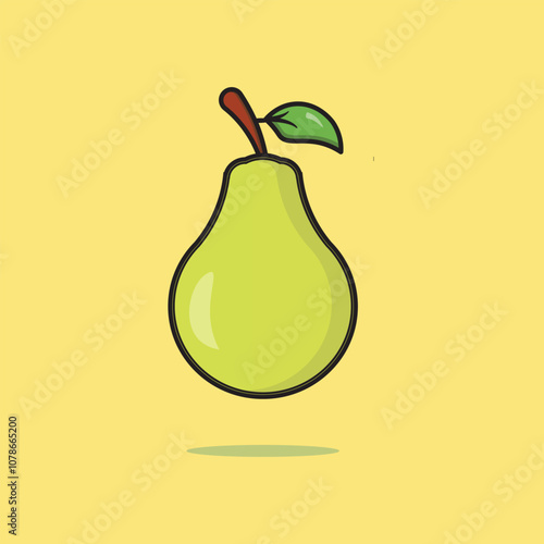 Pear vector icon illustration in cartoon style