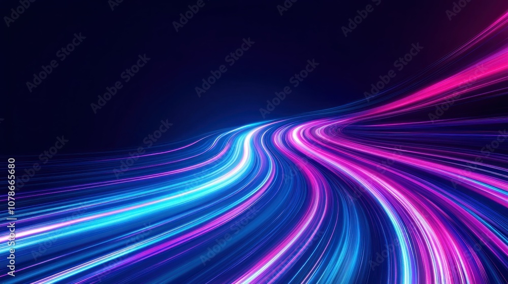 Abstract Light Trails - Dynamic Neon Swirls Abstract Light Trails - Dynamic Neon Swirls