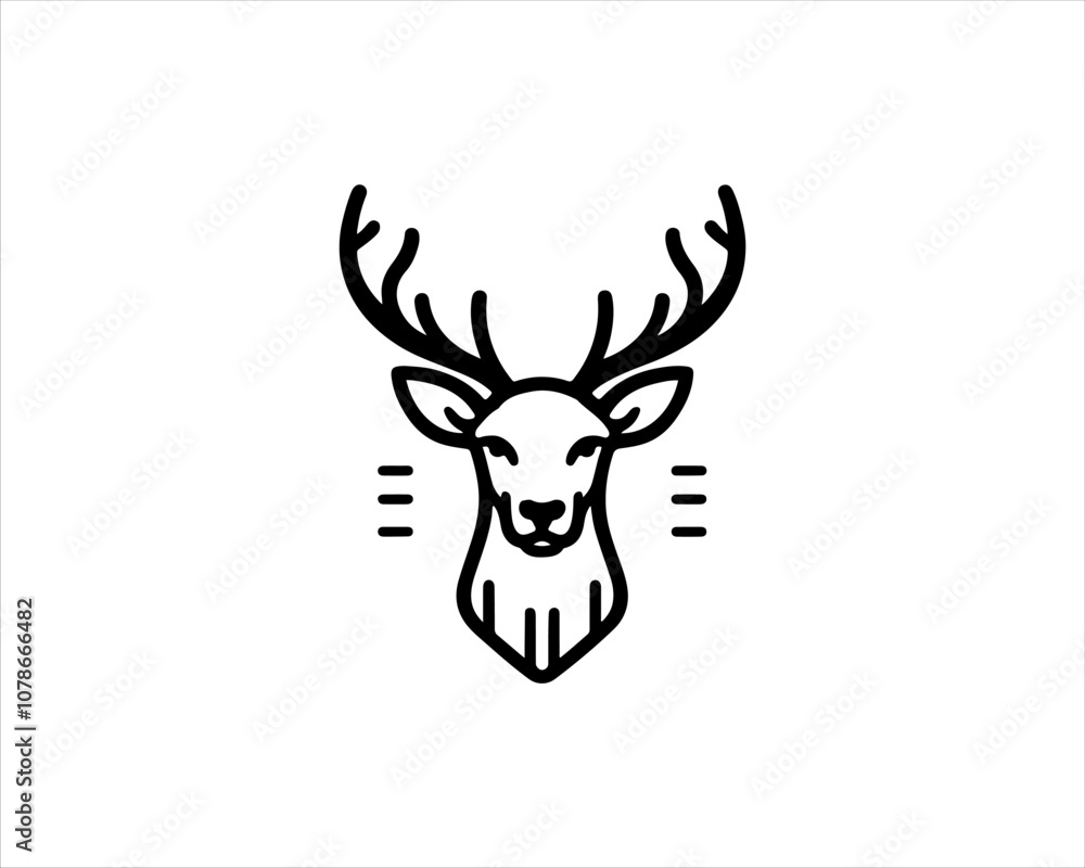 Deer head icon symbol vector illustration. Deer logo vector template. Silhouette deer logo design for T-shirts. Deer head icon symbol vector illustration. Deer logo vector template. Silhouette deer logo design for T-shirts.