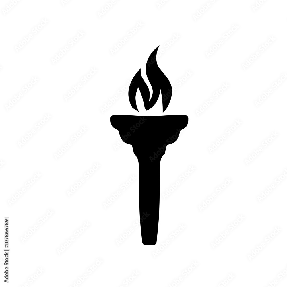 fire torch silhouette icon fire torch silhouette icon