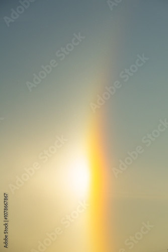 Solar halo, a rare effect seen in winter photo