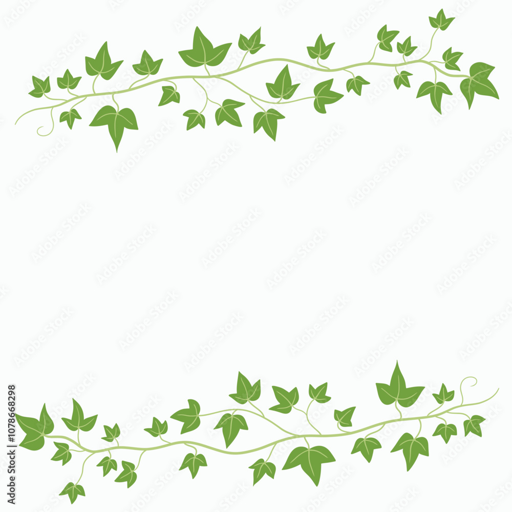 Floral ivy drawing decorative ornament flat design. Floral ivy drawing decorative ornament flat design.