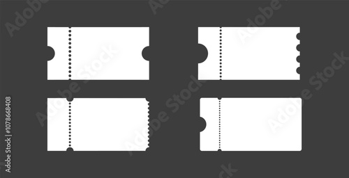 Blank ticket template. Discount coupon, concert, voucher design. Vector illustration