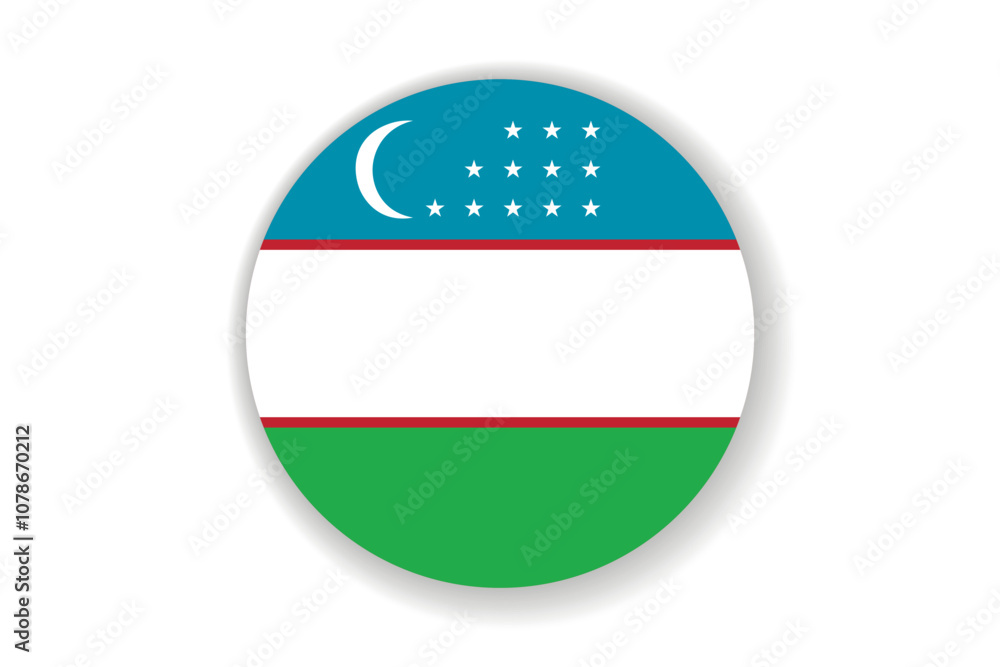 Flag of Uzbekistan. Uzbek national symbol in official colors. Template icon. Abstract vector background. Round glass light ball, 3D big bubble, sphere Flag of Uzbekistan. Uzbek national symbol in official colors. Template icon. Abstract vector background. Round glass light ball, 3D big bubble, sphere