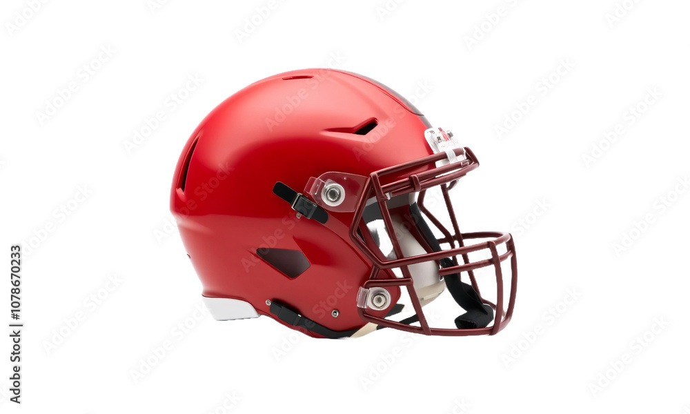 Fototapeta premium a red Football Helmet isolated on transparent background