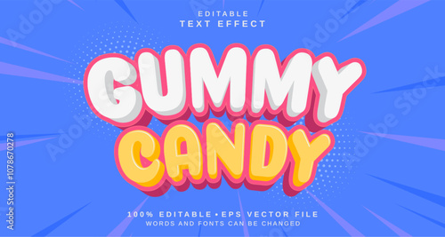 Editable text style effect - Gummy Candy text style theme.