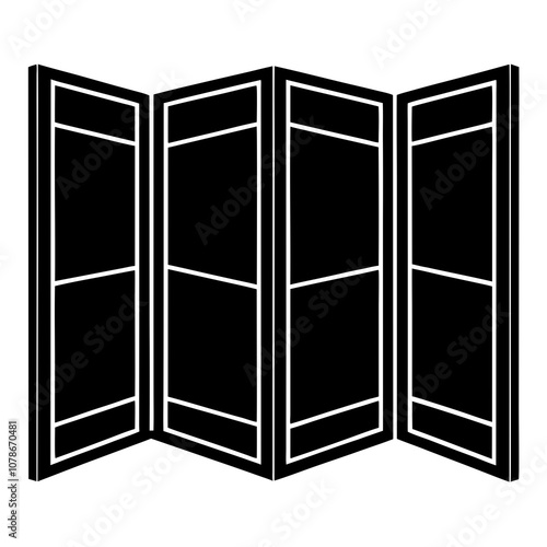 black and white folding screen