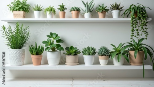 Charming Array of Succulents in a Bright Plant Shop Setting