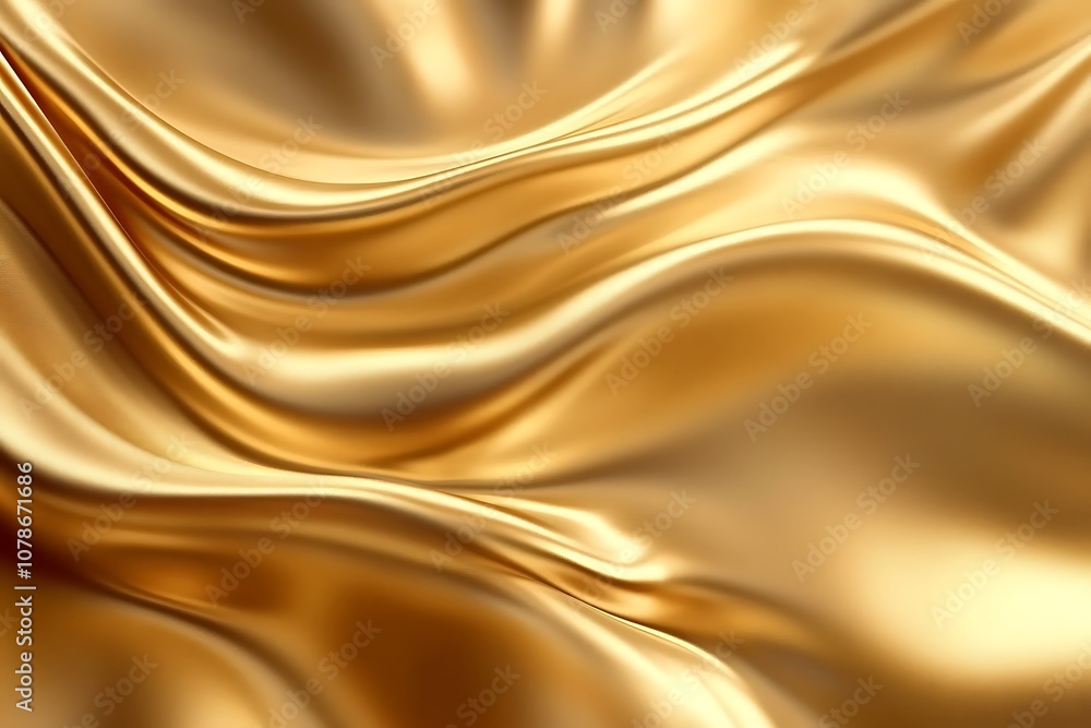 Fototapeta premium Luxury background with gold ribbon element and 3d ball decoration with blur effect and glitter light with bokeh. 