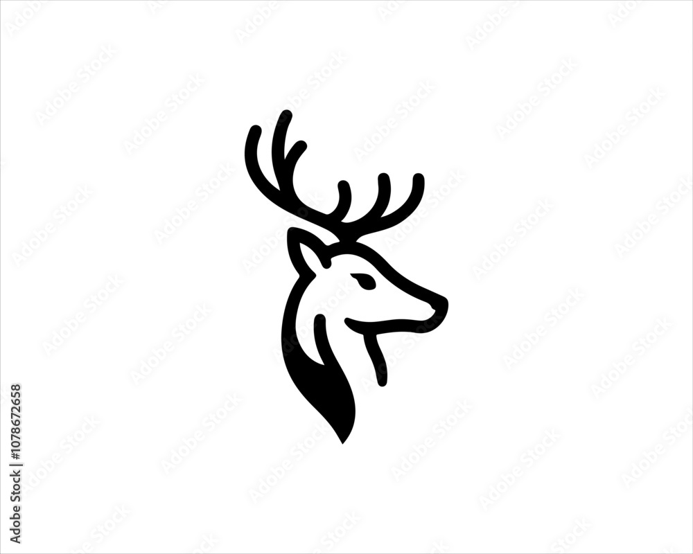 Deer head icon symbol vector illustration. Deer logo vector template. Silhouette deer logo design for T-shirts. Deer head icon symbol vector illustration. Deer logo vector template. Silhouette deer logo design for T-shirts.