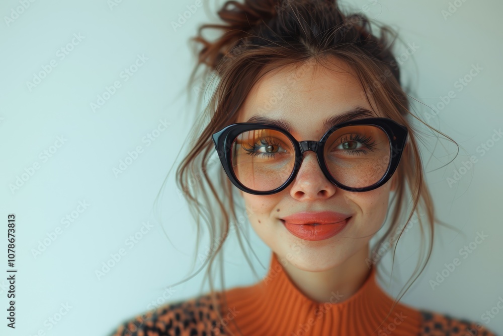 Fototapeta premium Individual receiving eye care assistance at a retail or medical facility, featuring eyewear or prescription lenses