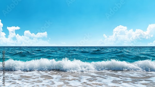 Wallpaper Mural Ocean Waves Crashing on Sandy Beach Summer Seascape Torontodigital.ca