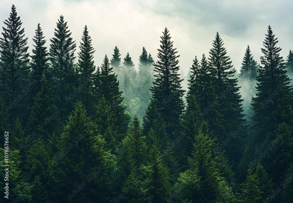 Misty Pine Forest Landscape Photography Misty Pine Forest Landscape Photography