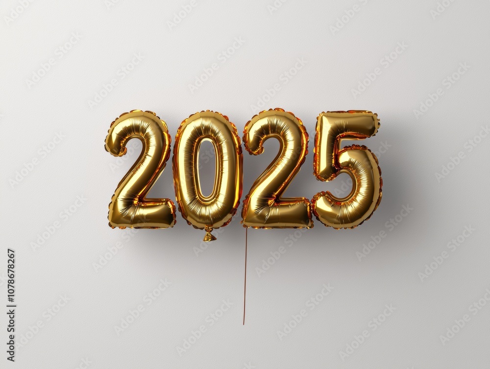 A decorative display of golden balloons reading A decorative display of golden balloons reading