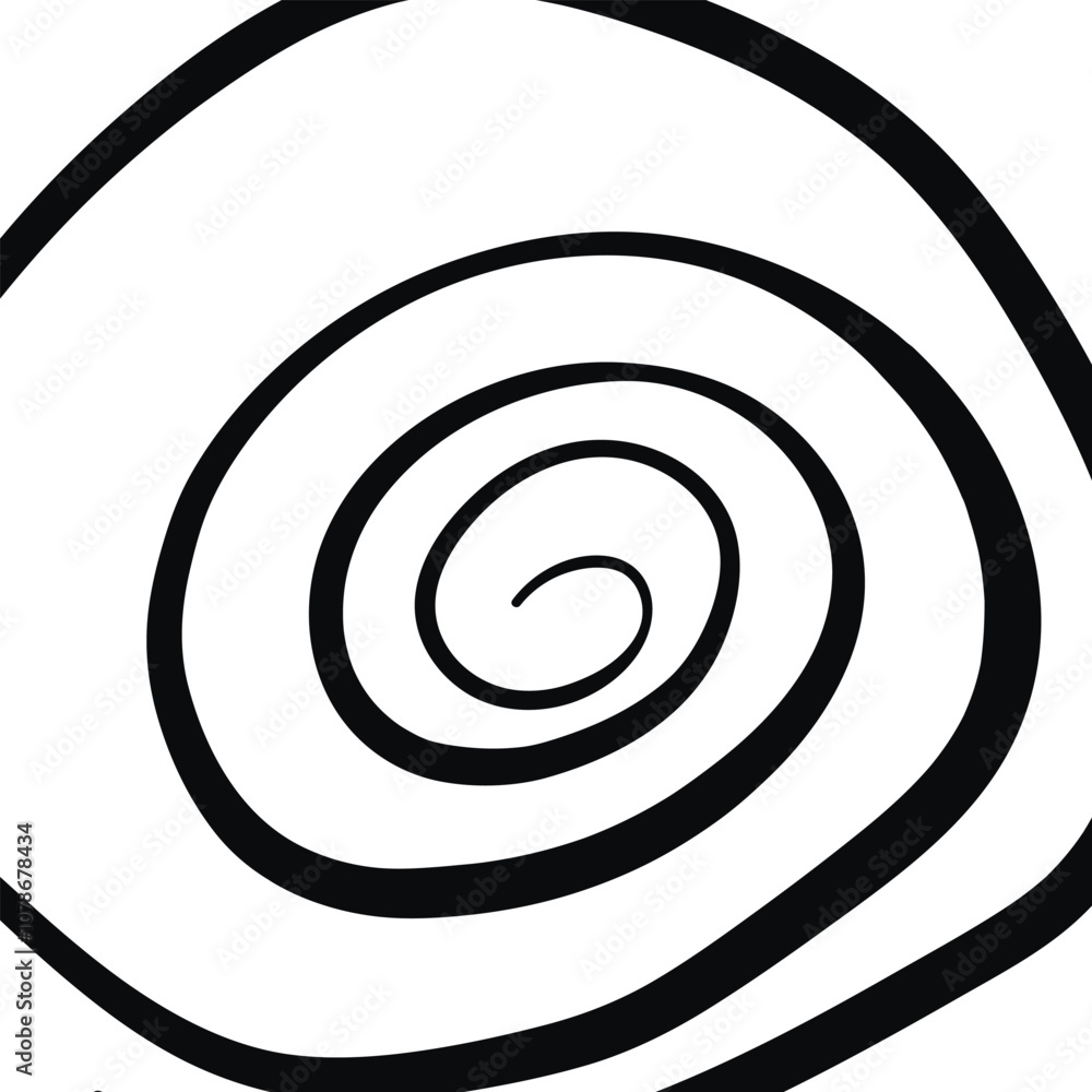 Fototapeta premium Swirl hypnotic black and white spiral. Monochrome abstract background. Vector flat geometric illustration.Template design for banner, website, template, leaflet, brochure, poster