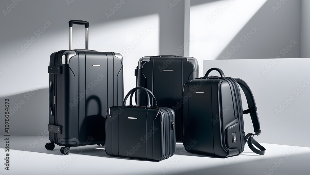 Black travel bag set