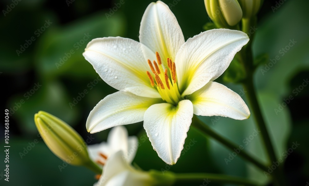 Close-up of a white lily flower Close-up of a white lily flower