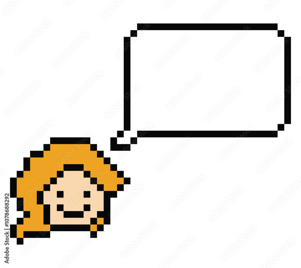 Cartoon cute cartoon character face woman with chat blank decoration pixel 8 bit female girl say speak discuss idea chat box cartoon pixel game png vector. Cartoon cute cartoon character face woman with chat blank decoration pixel 8 bit female girl say speak discuss idea chat box cartoon pixel game png vector.