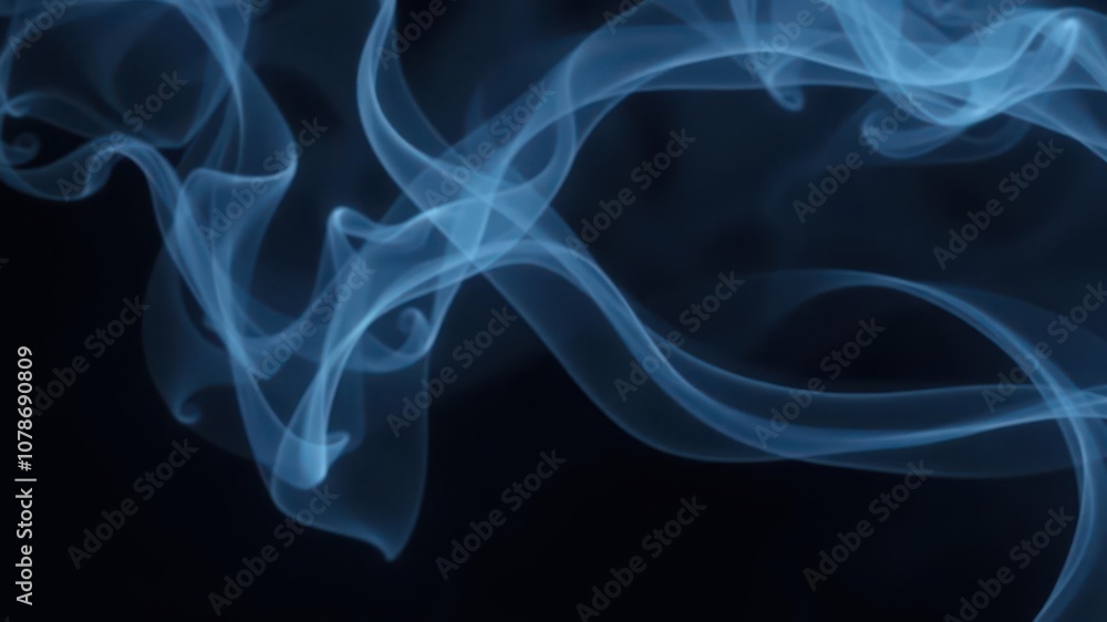 Abstract rotation of swirling smoke veils illuminated by lights on black background, haze, dynamic, veils Abstract rotation of swirling smoke veils illuminated by lights on black background, haze, dynamic, veils