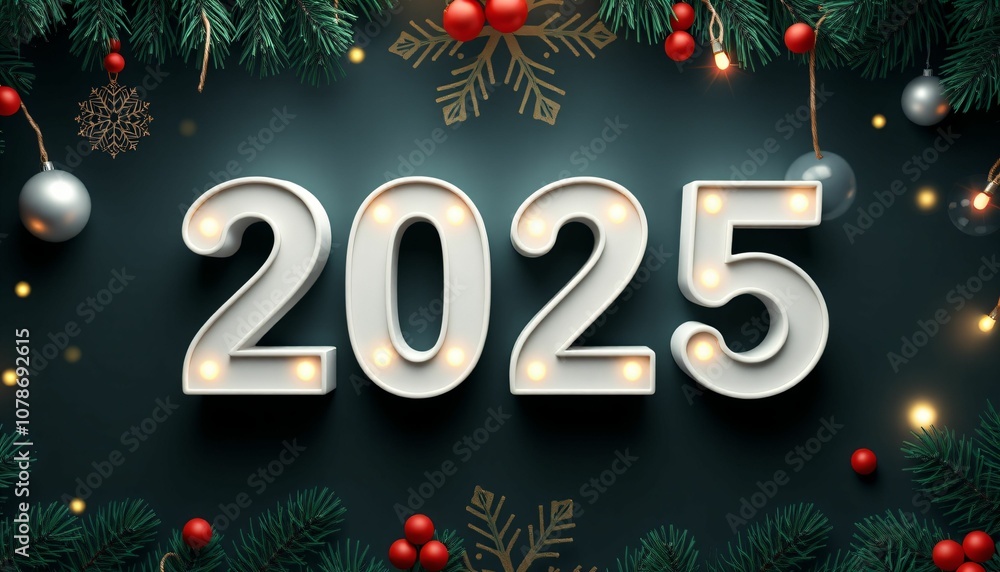 Vibrant Welcome to 2025 with Festive Decorations Generative AI Vibrant Welcome to 2025 with Festive Decorations Generative AI