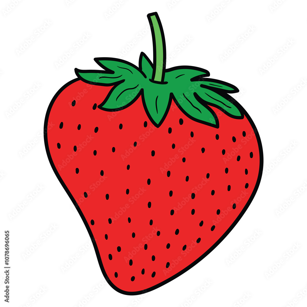 Hand drawn cartoon strawberry on white background. Hand drawn cartoon strawberry on white background.