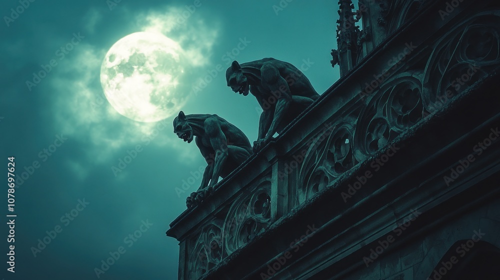 Gargoyles Under a Full Moon Gargoyles Under a Full Moon