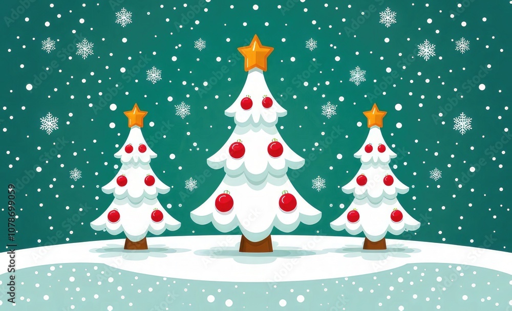 Minimalist Christmas Pattern with Green Background, Simple Lines and Shapes of Small Pine Trees, Red Dots, Elegant Holiday Design, Clean and Modern Aesthetic, Modern Christmas Theme. Minimalist Christmas Pattern with Green Background, Simple Lines and Shapes of Small Pine Trees, Red Dots, Elegant Holiday Design, Clean and Modern Aesthetic, Modern Christmas Theme.