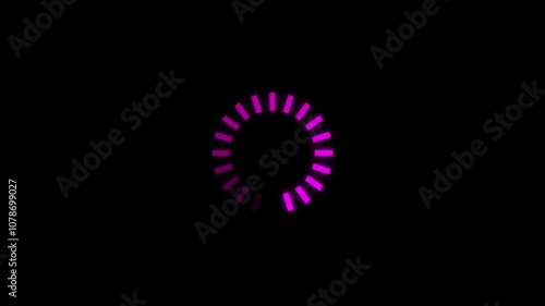 Loading Circle, video. Download progress, preloaded animation web design template, interface buffering upload.. Simple Black And White Preloader With Dots Circle photo