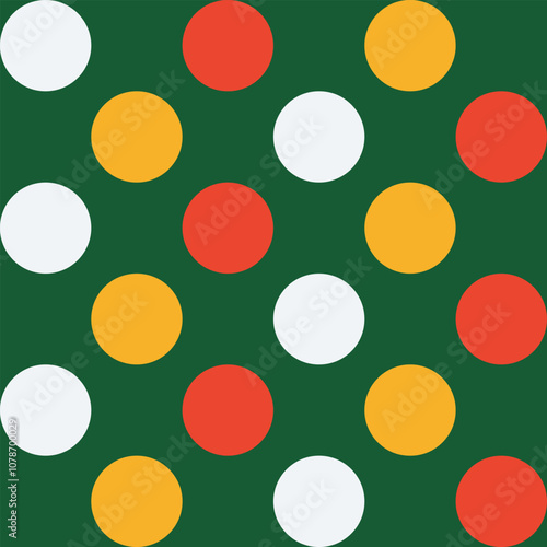 Festive circle pattern for Christmas and New Year designs, ideal for textiles, wallpapers, and holiday-themed backgrounds. High quality vector graphic with a joyful style.