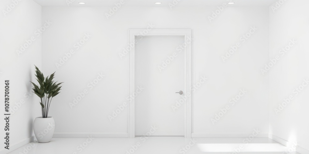 White open and closed doors with doorframe on white background, room, design, plain White open and closed doors with doorframe on white background, room, design, plain