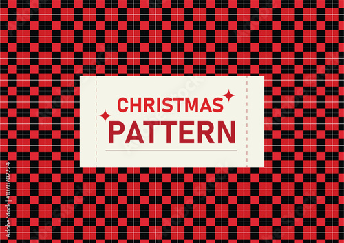 Christmas pattern template black red photo