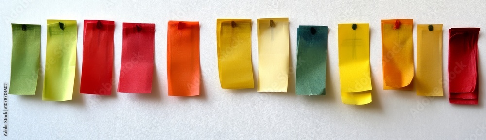 White Wall with Colorful Sticky Notes Representing a To-Do List in a Business Office White Wall with Colorful Sticky Notes Representing a To-Do List in a Business Office